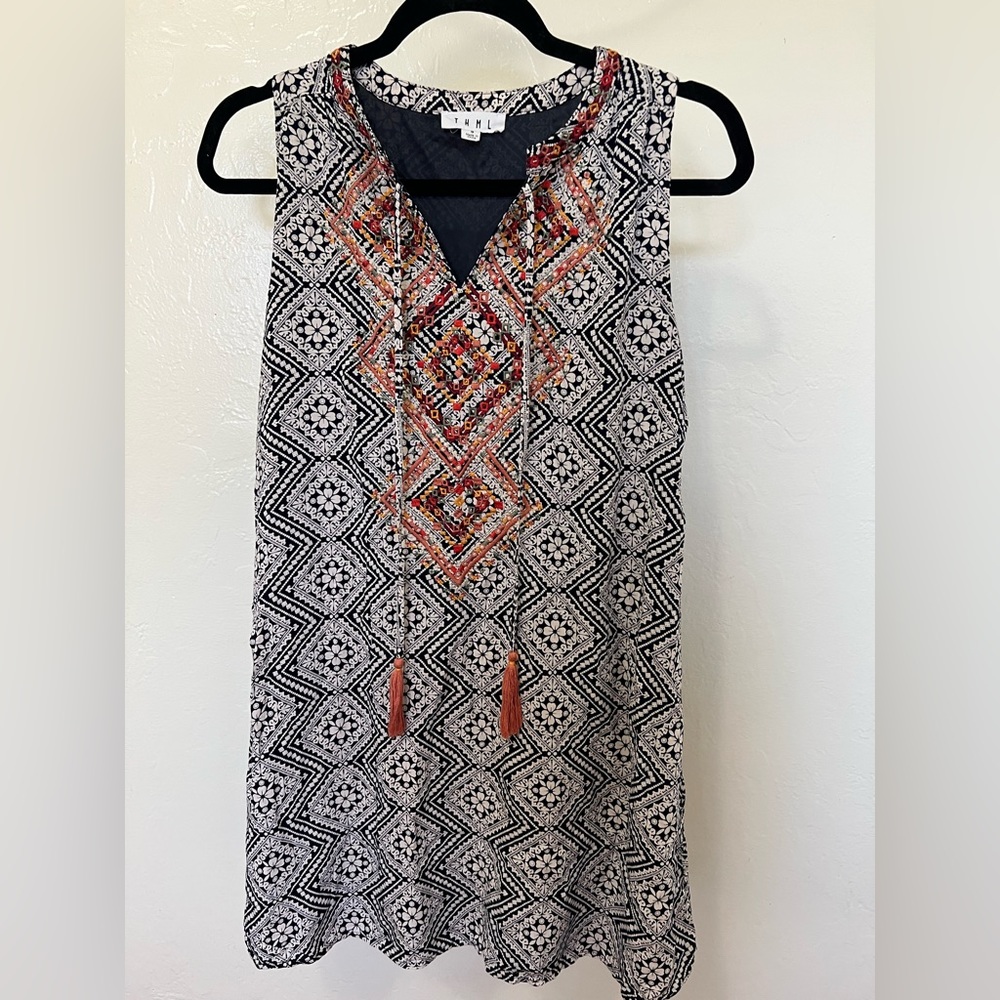 THML Tribal Print Embroidered Dress
